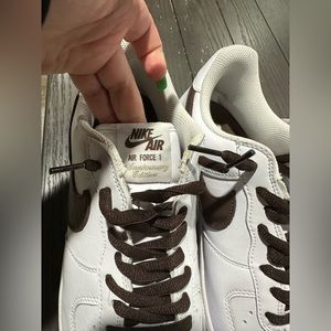 EUC Air Force 1 Anniversary Edition Brown and White Size 11